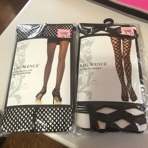 Two pairs of fishnet stockings